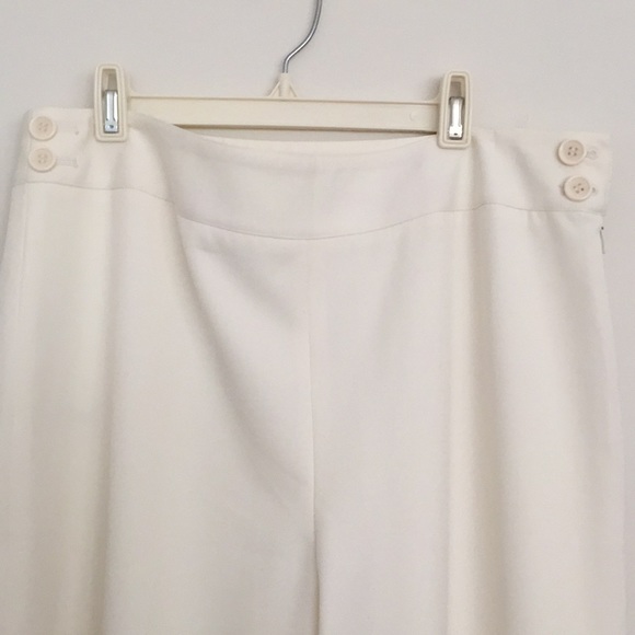 NWT Ann Taylor Loft cream wide leg sailor style pants - Picture 6 of 10
